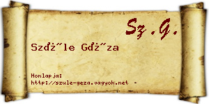 Szüle Géza névjegykártya
