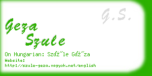 geza szule business card